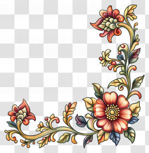 India Flower - Colorful Floral Design Pattern Transparent PNG