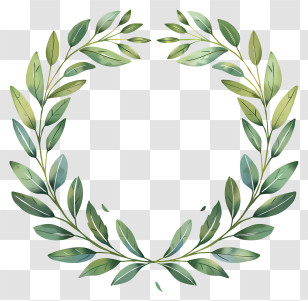 Laurel Wreath - Beautiful Green Leaf Wreath Illustration Transparent PNG