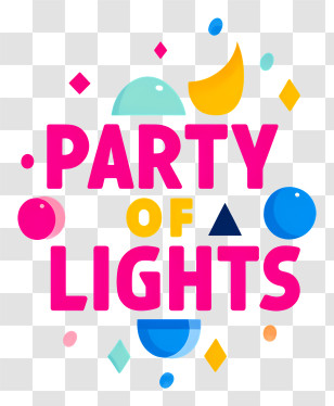 Party Of Lights - Party Of Lights Colorful Typography Transparent PNG