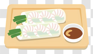 Thai Food - Fresh Shrimp Spring Rolls With Dipping Sauce Transparent PNG