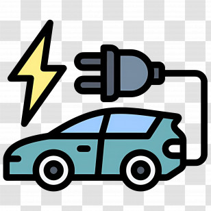 Electric Car - Electric Car Charging Icon For Green Transport Transparent PNG