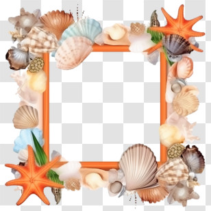 Seashell Frame
 - Seashell Frame With Oceanic Decorations Transparent PNG