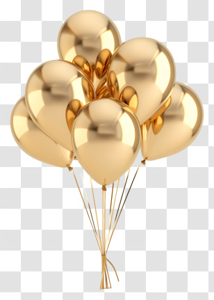Gold Balloons - Golden Metallic Balloons For Celebrations Transparent PNG