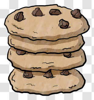 Chocolate Chip Cookies - Stack Of Chocolate Chip Cookies Illustration Transparent PNG