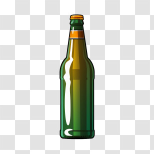Beer Bottle - Simple Green Beer Bottle Illustration Transparent PNG