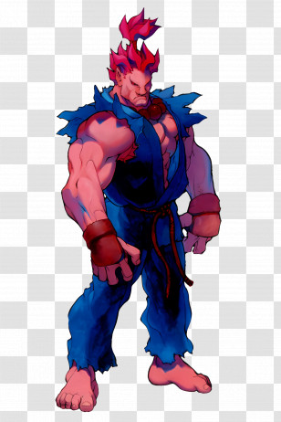 Akuma - Red-Haired Martial Artist Transparent PNG