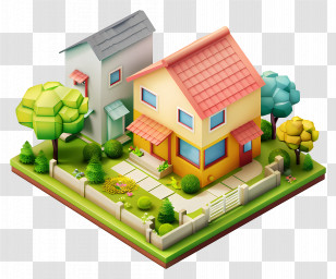 Land Real Estate - Small Cartoon House And Yard Design Transparent PNG