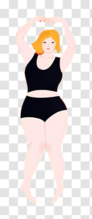 Fat Body - Confident Woman In Black Active Wear Transparent PNG