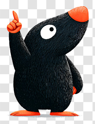 Little Mole Pointing Up - Cartoon Mole With Raised Finger Transparent PNG