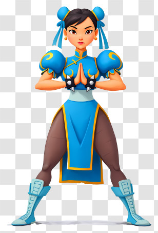 Chun Li - Martial Artist In Blue Costume Transparent PNG