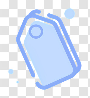 Blue Plastic Tag - Blue Price Tag Transparent PNG