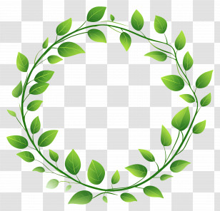 Green Leaf - Green Leaf Wreath Decoration Transparent PNG