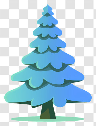 Blue Pine Tree - Cartoon Christmas Tree Illustration Transparent PNG