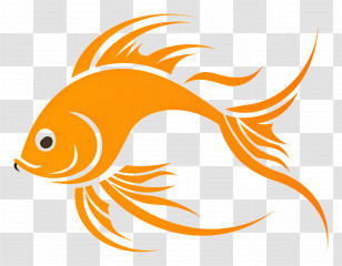 Simple Design - Elegant Goldfish Illustration Transparent PNG