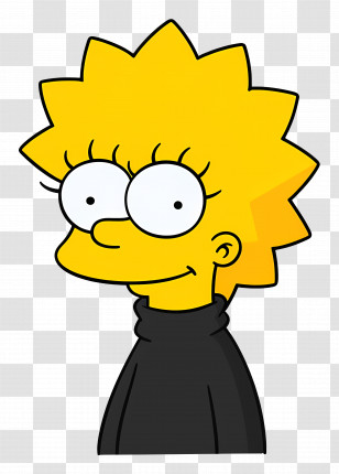 Lisa Simpson - Cartoon Girl With Yellow Hair Transparent PNG