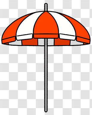 Icon - Red And White Beach Umbrella For Summer Shade Transparent PNG