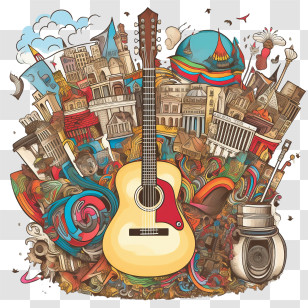 Music
 - Artistic Guitar With Creative Background Transparent PNG