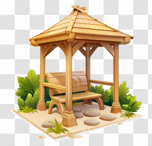 Summer Shelter - Wooden Gazebo In Garden Transparent PNG