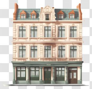 Building Architecture - Illustration Of A Vintage Elegant Building Transparent PNG