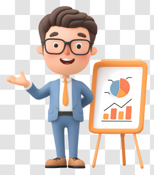Businessman Giving Business Presentation - Businessman Presenting Chart Transparent PNG