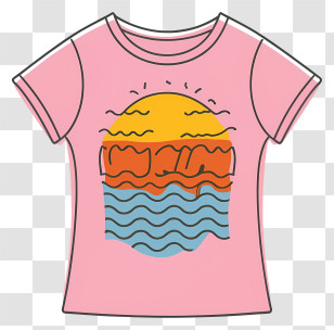 Cloth - Sunset Graphic T-shirt Transparent PNG