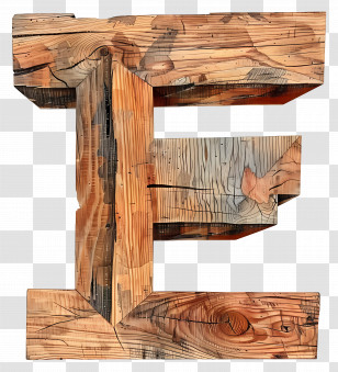 Letter E - Wooden Letter E Block Transparent PNG
