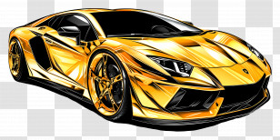Golden Car - Golden Sports Car Illustration Transparent PNG