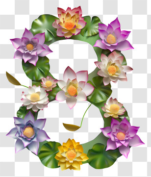 Number 8 Flowers - Number 8 Made Of Flowers Transparent PNG