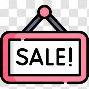 Sale Sign - Pink Sale Promotional Sign Transparent PNG