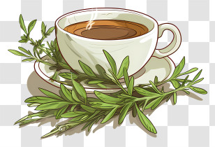 Tea - Herbal Tea With Fresh Herbs Transparent PNG