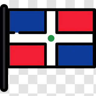 Dominican Republic Flag - Illustrated Flag With Cross And Green Dot Transparent PNG