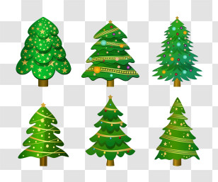 Christmas Trees - Decorative And Colorful Christmas Trees Transparent PNG