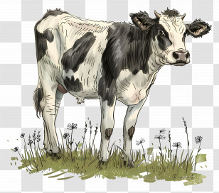 Cow - Cow In The Field Transparent PNG