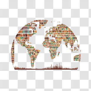 World Population Day
 - World Map Made Of People Transparent PNG