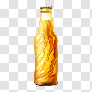 Beer Bottle - Golden Glass Bottle Illustration Transparent PNG