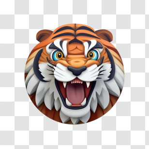 Tiger
 - Roaring Tiger Cartoon Illustration Transparent PNG