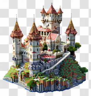 Minecraft Castle - Pixel Art Castle With Towers And Details Transparent PNG