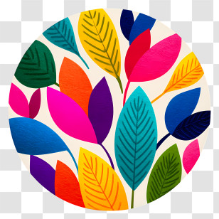Leaf Icon - Colorful Leaves Pattern Design Transparent PNG