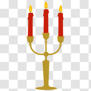 Candle - Candelabra With Red Candles Transparent PNG