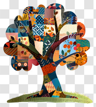Tree - Colorful Artistic Tree Design Transparent PNG