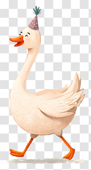 Cute White Swan - Festive Party Goose Transparent PNG