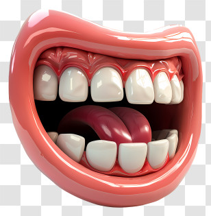 Lets Laugh Day - Open Mouth Model With Teeth And Tongue Transparent PNG