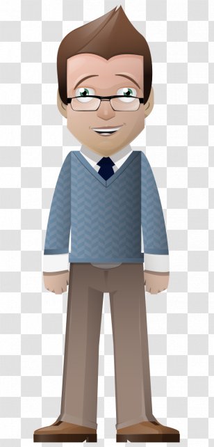 Digital Marketing Entrepreneur Businessperson Advertising - Cartoon - Hand-painted Business Man Wearing Glasses Transparent PNG