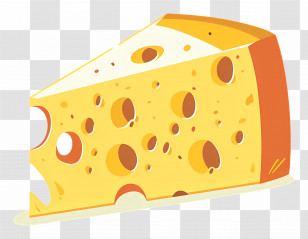 Cheese - Illustration Of A Cheese Wedge Transparent PNG