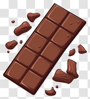 Chocolate Bar - Chocolate Bar And Crumbled Chocolate Pieces Transparent PNG