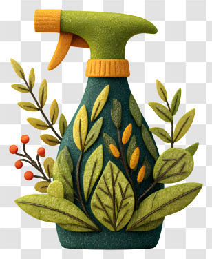 Weed Killer - Green Spray Bottle With Leaf Design Transparent PNG