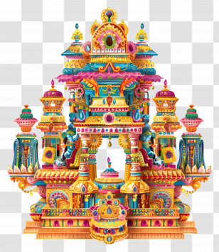 Ratha Yatra - Colorful Ornate Temple Design Transparent PNG