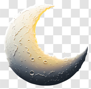 Realistic 3d Style Moon - Crescent Moon Illustration Transparent PNG