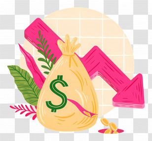 Bankruptcy Concept - Financial Decline With Money Bag Transparent PNG