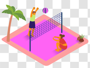 Icon - Beach Volleyball Game Transparent PNG